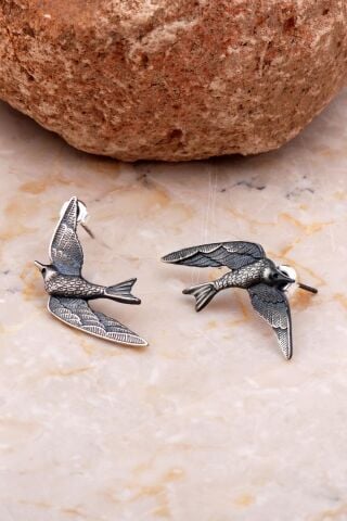 Güvercin Tasarım Elişi Gümüş Küpe 4059