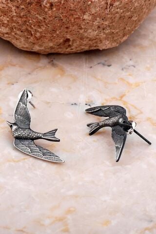 Güvercin Tasarım Elişi Gümüş Küpe 4059