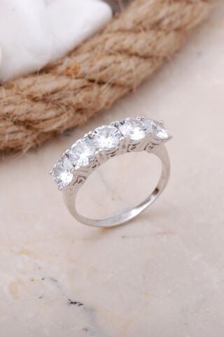 Beştaş Rodyumlu Gümüş Yüzük 3379