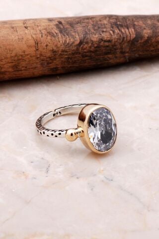 Kuvars Elişi Tasarım Gümüş Yüzük 3107