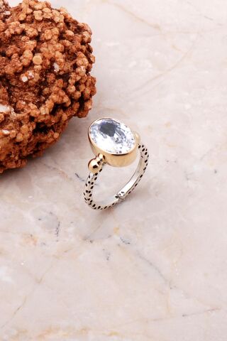 Kuvars Elişi Tasarım Gümüş Yüzük 3107