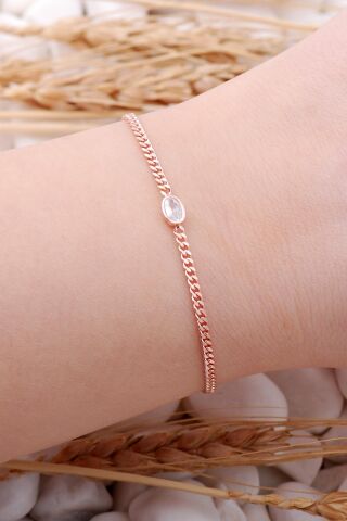 Gurmet Rose Gümüş Taşlı Trend Bileklik 3928