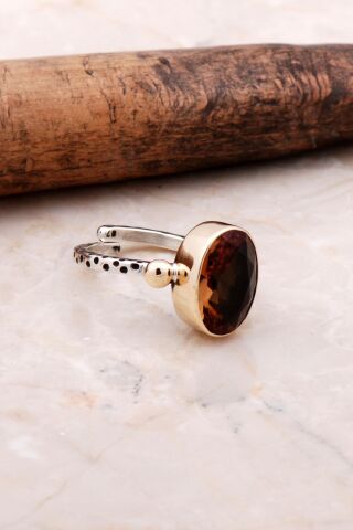 Renk Değiştiren Sultan Taşlı Elişi Gümüş Yüzük 3109