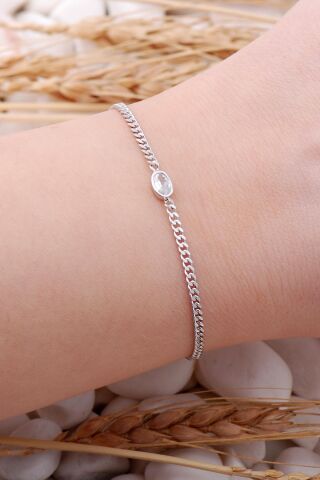 Gurmet Rodyumlu Gümüş Taşlı Tremd Bileklik 3929