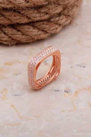 Tamtur Kare Rose Gümüş Yüzük 935