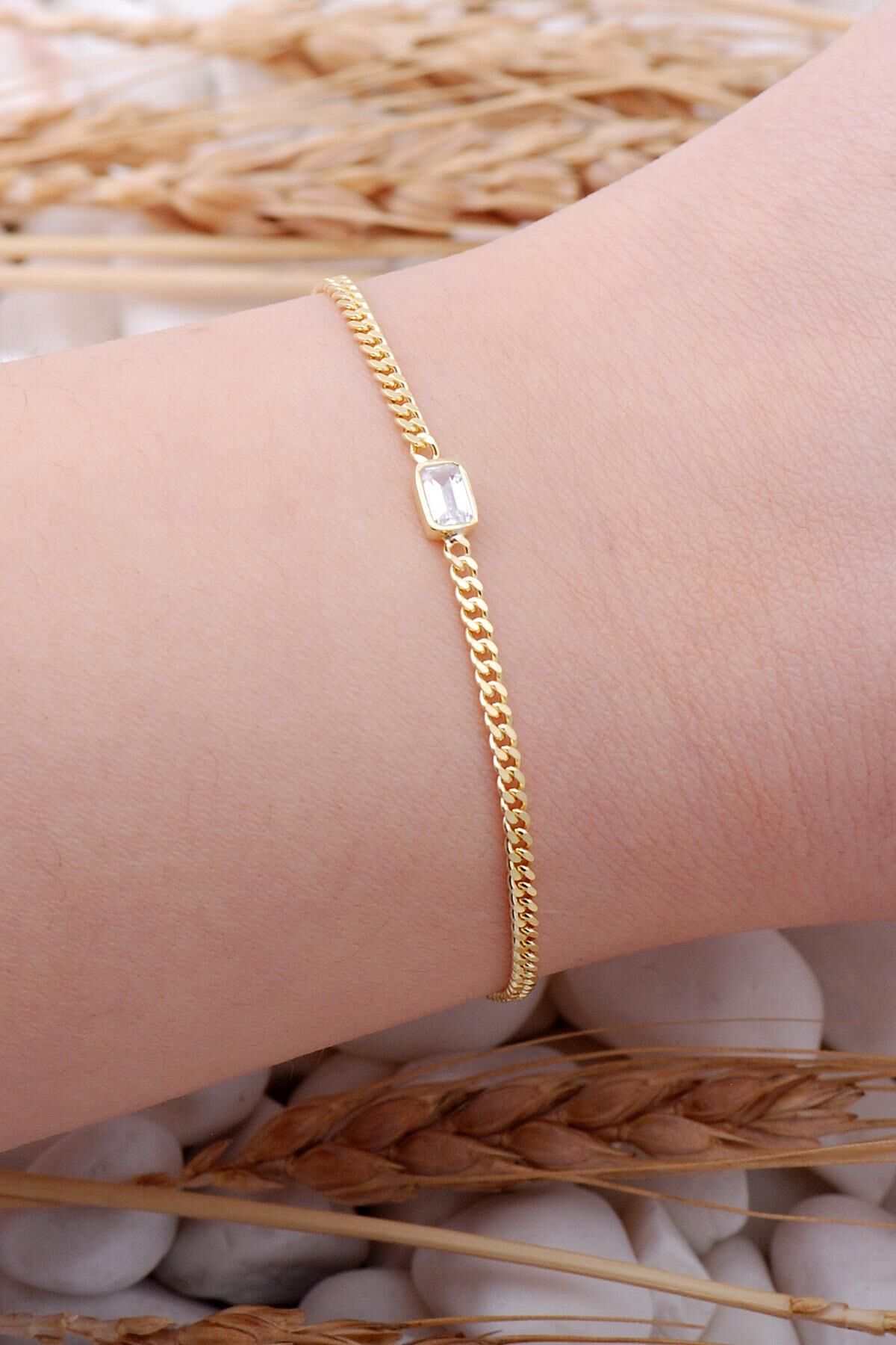 Gurmet Altın Yaldızlı Baget Trend Bileklik 3932