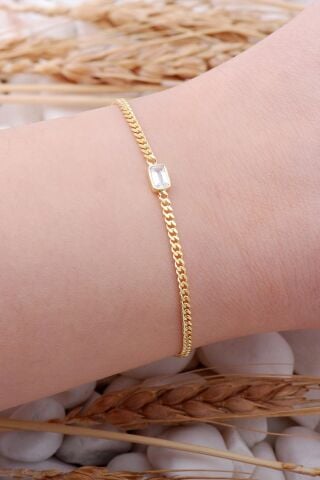 Gurmet Altın Yaldızlı Baget Trend Bileklik 3932