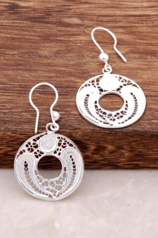 Telkari İşlemeli Gümüş Küpe 931