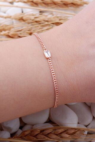 Gurmet Rose Gümüş Baget Trend Bileklik 3933