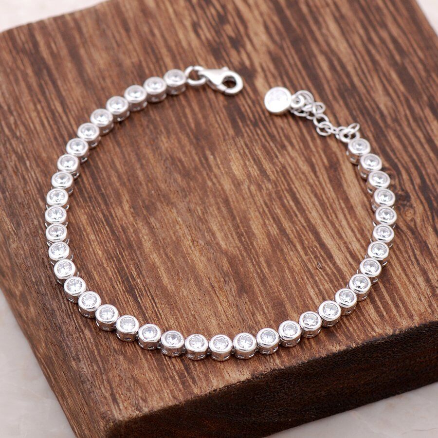 Rodyumlu Gümüş Su Yolu Bileklik 2792