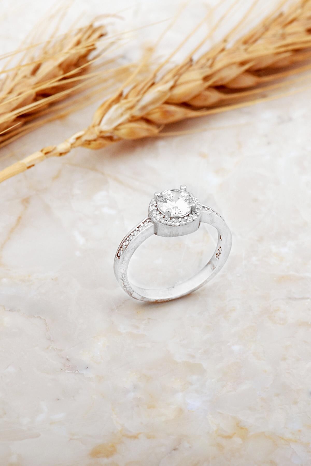 Tektaş Rodyumlu Gümüş Yüzük 5935