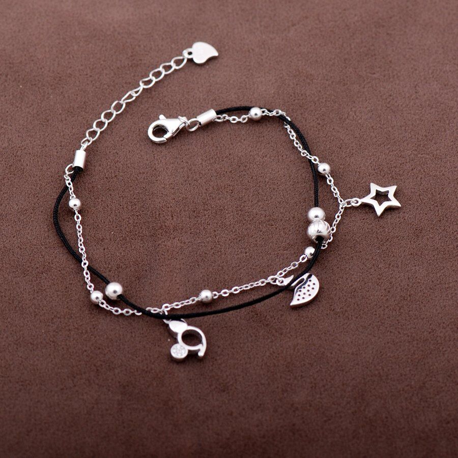 Tasarım Rodyumlu Gümüş Bileklik 2208