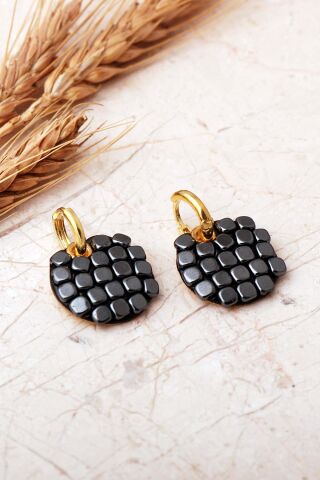 5 Farklı Doğal Taş Seçenekli Altın Yaldızlı 925 Ayar Gümüş Halka Küpe 7412