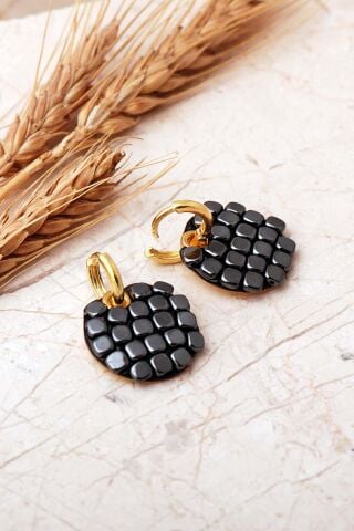 5 Farklı Doğal Taş Seçenekli Altın Yaldızlı 925 Ayar Gümüş Halka Küpe 7412