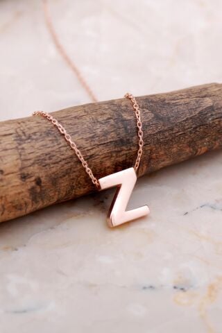 Z Harfi Rose Gümüş Kolye 7917