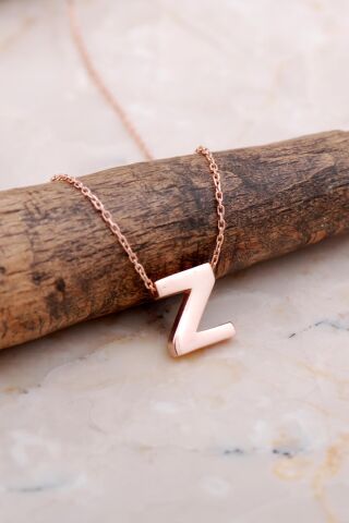 Z Harfi Rose Gümüş Kolye 7917