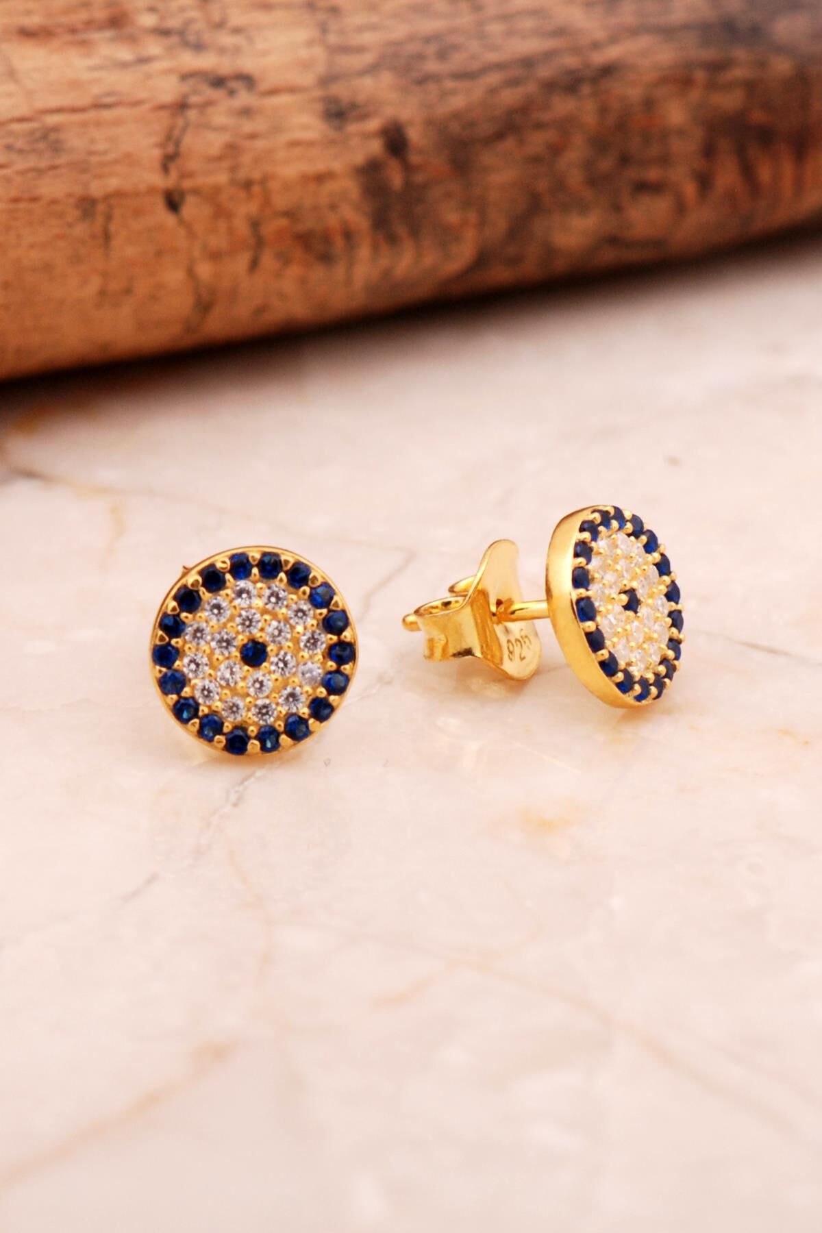 Altın Kaplama Gümüş Göz Küpe 6859