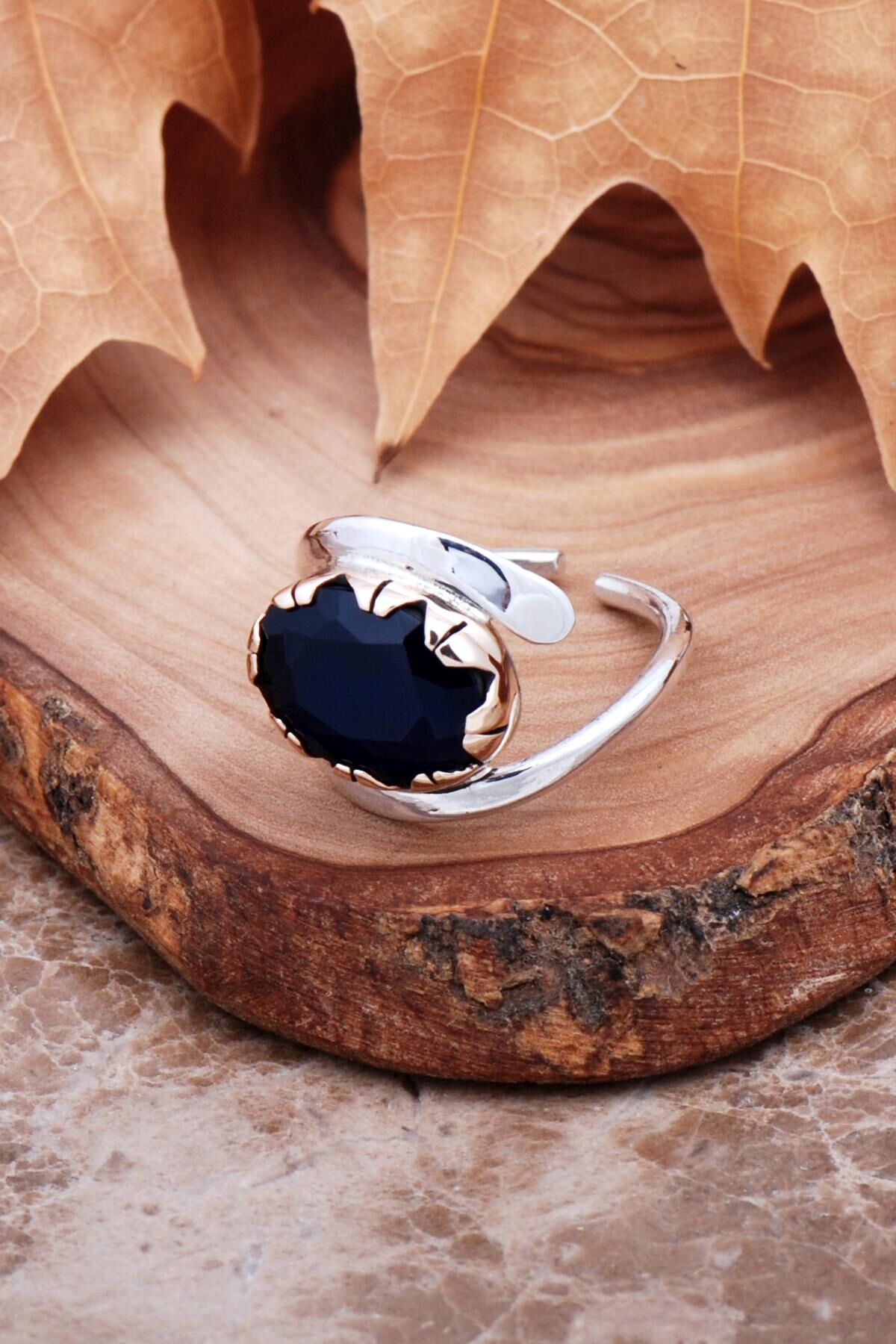 Safir Elişi Tasarım Gümüş Yüzük 3111