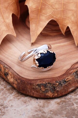 Safir Elişi Tasarım Gümüş Yüzük 3111