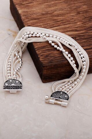 Midyat Hasırı Gümüş Bileklik 3243