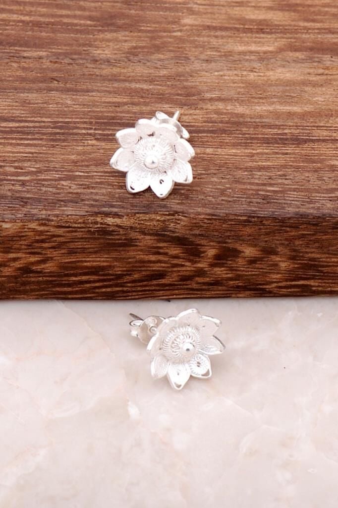 Telkari İşlemeli Gümüş Küpe 942