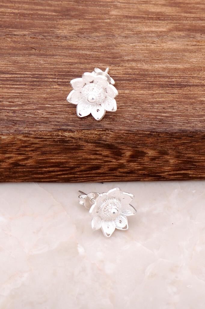 Telkari İşlemeli Gümüş Küpe 942