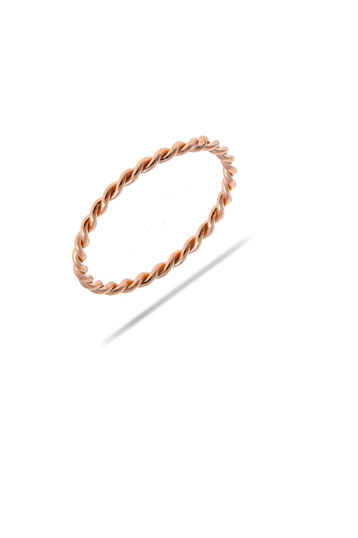 Burgu Rose Gümüş İnce Gümüş Yüzük 3203