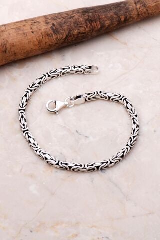 Kral Zincir 3 Mm 20.5 Cm Elişi Gümüş Erkek Bileklik 3669