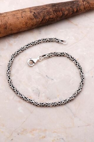 Kral Zincir 2.5 Mm 21 Cm Elişi Gümüş Erkek Bileklik 3671