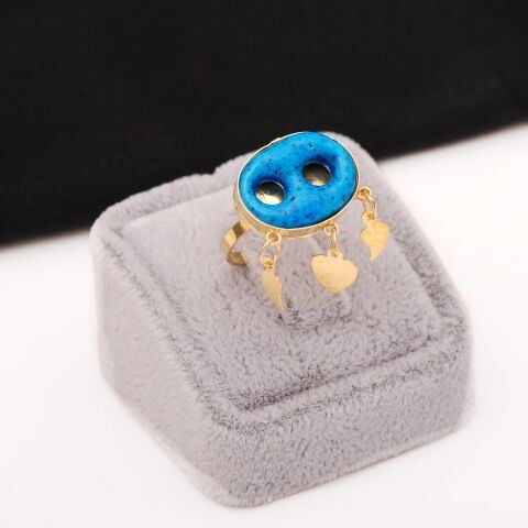 Süryani Nazar Boncuğu Altın Yaldızlı Gümüş Set 1675