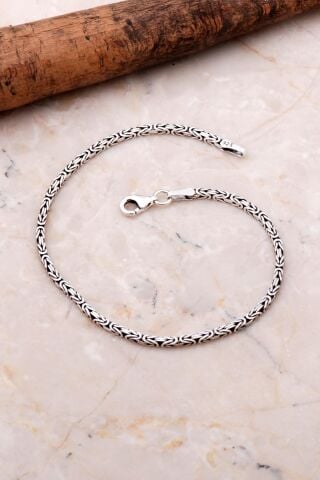 Kral Zincir 2 Mm 20 Cm Elişi Gümüş Erkek Bileklik 3675