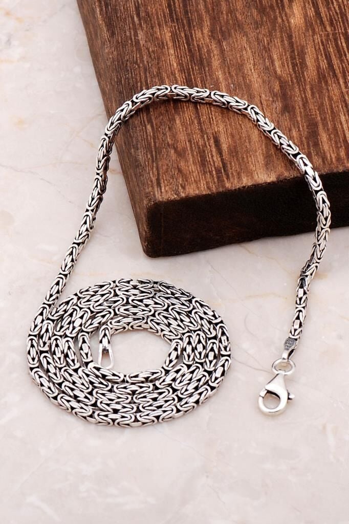 Kral Zincir 2.5 Mm Elişi 60 Cm 925 Ayar Gümüş Erkek Zincir Kolye 6701