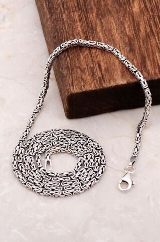 Kral Zincir 2.5 Mm Elişi 60 Cm 925 Ayar Gümüş Erkek Zincir Kolye 6701