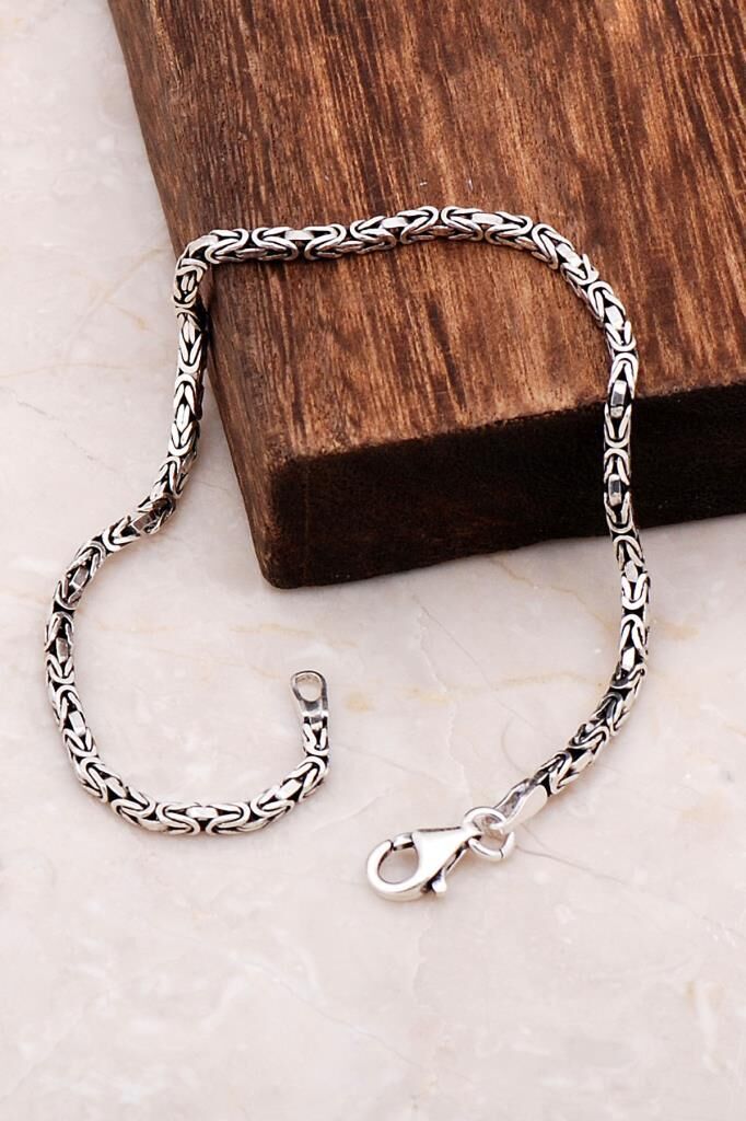 Kral Zincir 2,5 Mm 20 Cm Elişi Gümüş Erkek Bileklik 3245