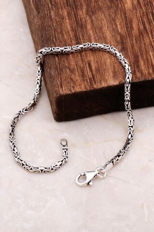 Kral Zincir 2,5 Mm 20 Cm Elişi Gümüş Erkek Bileklik 3245