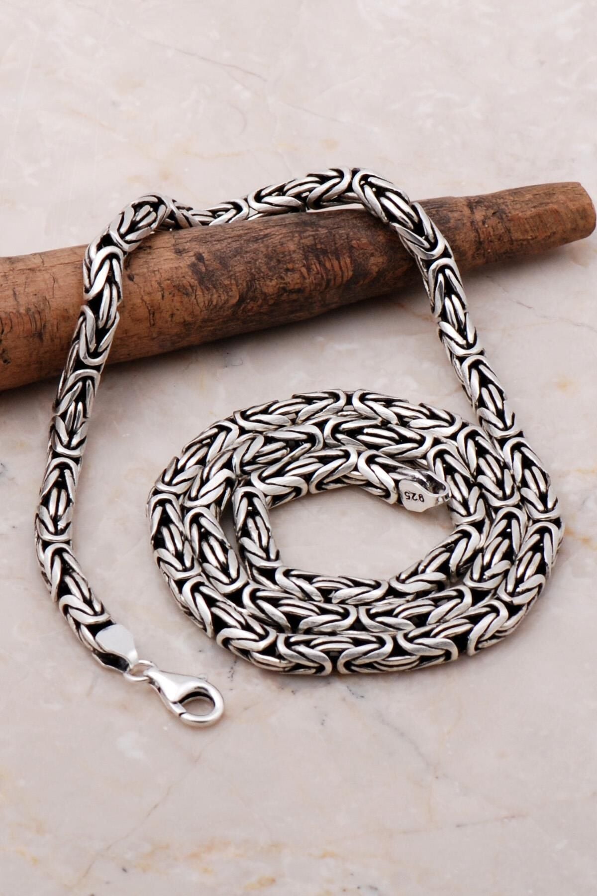 Kral Zincir 5 Mm 59 Cm Elişi Gümüş Kolye 7150