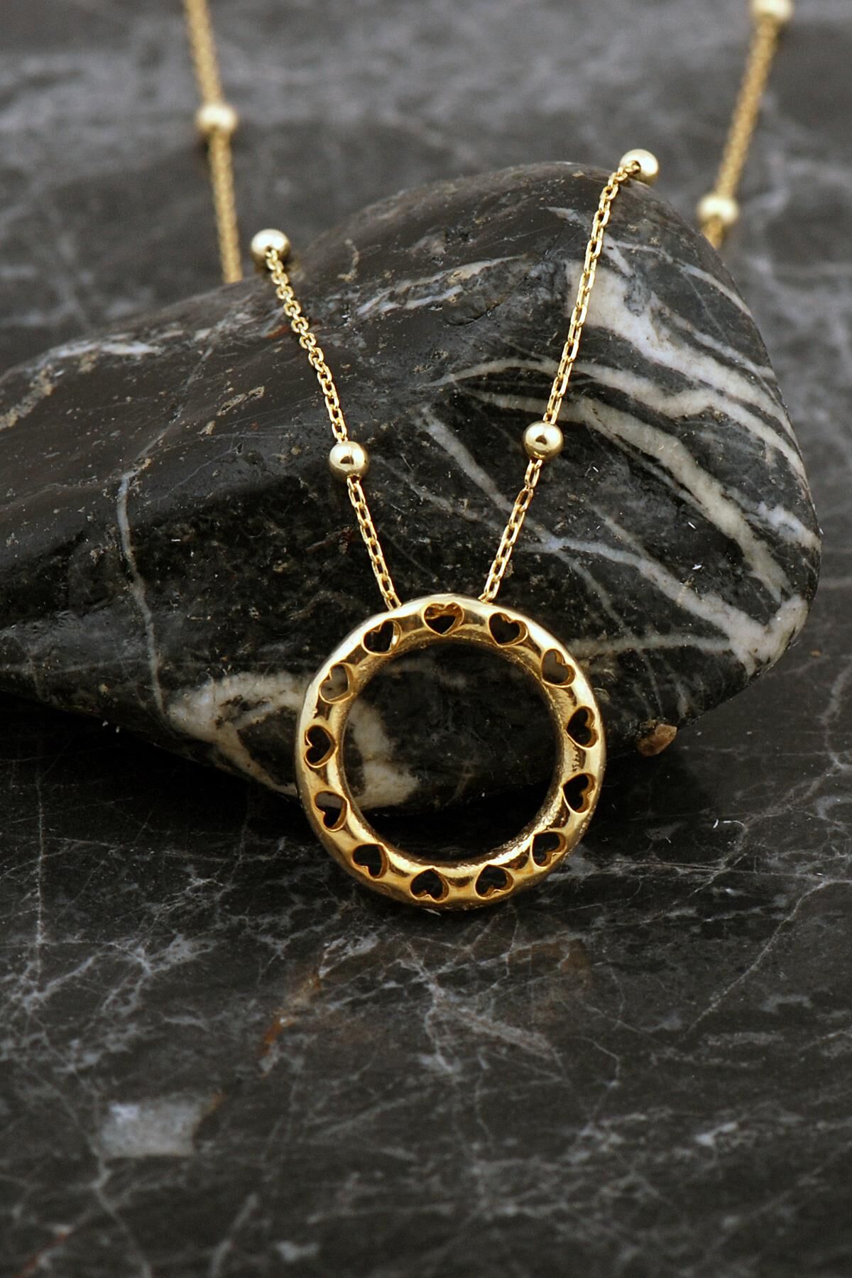 Kalpli Altın Kaplama O Harf Gümüş Balon Kolye 8051