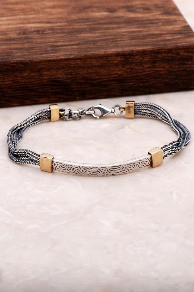 Yaşam Ağacı Elişi Tasarım Gümüş Bileklik 3252