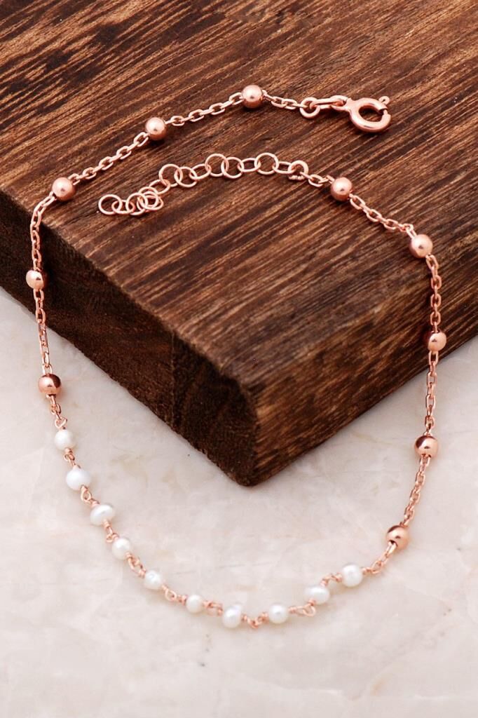 İnci Taşlı Rose Gümüş Halhal 215