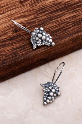 Mazruna Üzüm Salkımı Tasarım Gümüş Küpe 4779