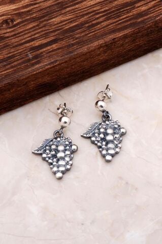 Mazruna Üzüm Salkımı Tasarım Gümüş Küpe 4780