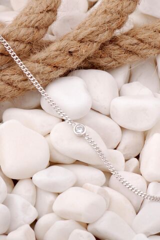 Gurmet Rodyumlu Gümüş Taşlı Bileklik 3934