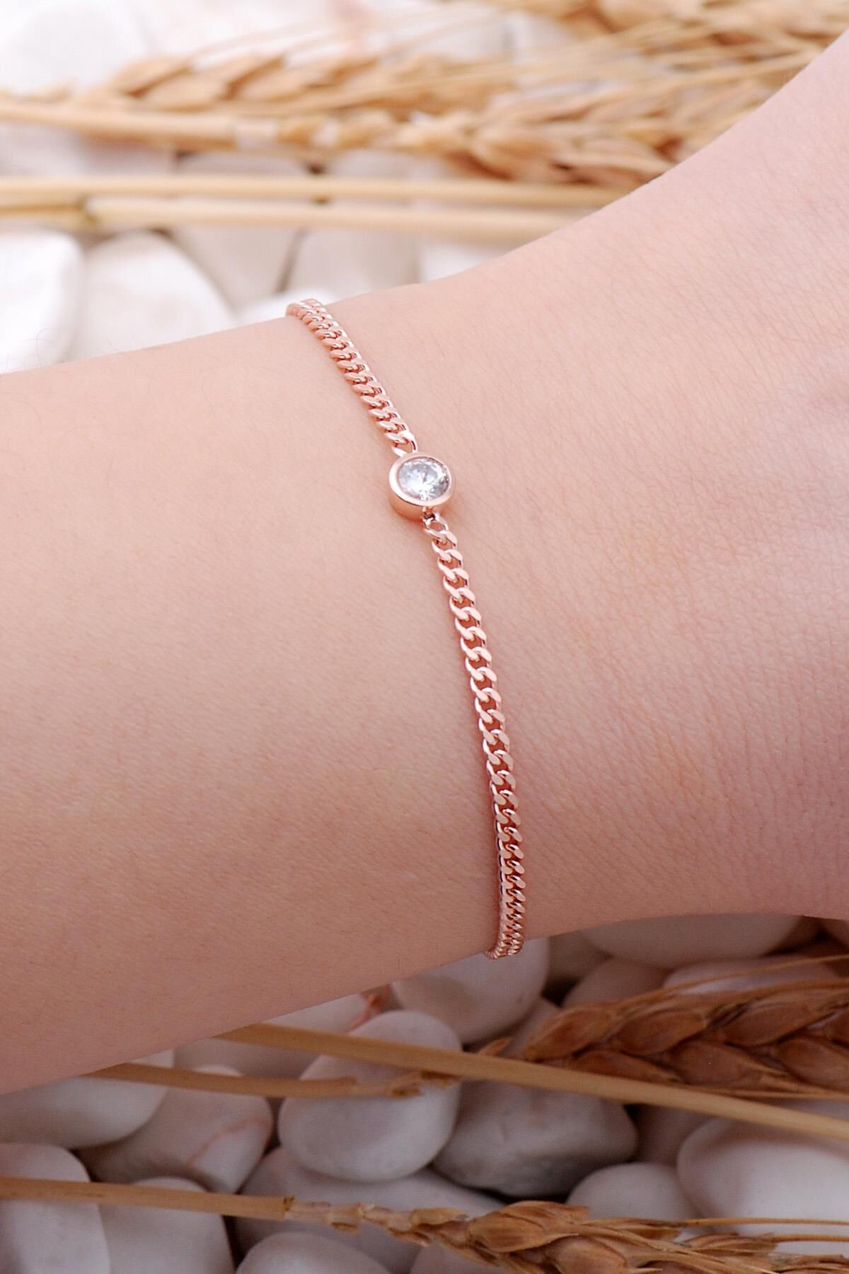Gurmet Rose Gümüş Taşlı Bileklik 3936