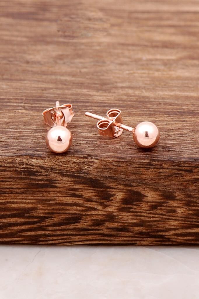 Rose Gümüş Büyük Boy Top Küpe 2662