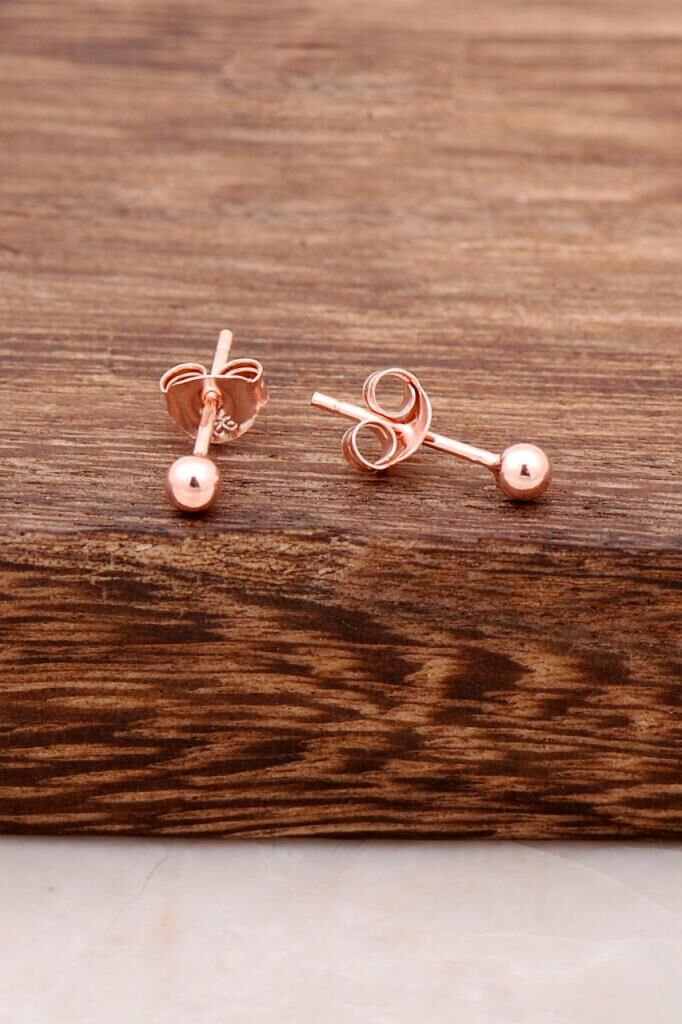 Rose Gümüş Küçük Boy Top Küpe 2663