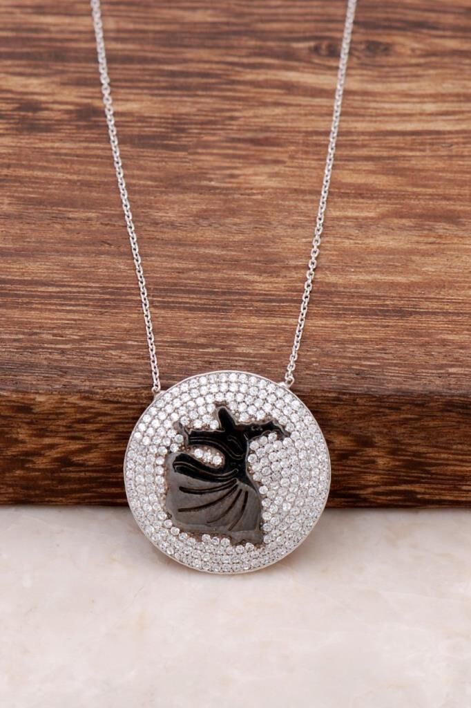 Zirkon Taşlı Semazen Tasarımlı Gümüş Kolye 418