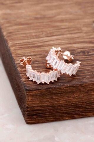 BAGET ZİGZAG ROS GÜMÜŞ KÜPE 1405