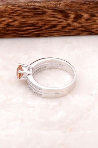 Renk Değiştiren Sultan Taşlı Tek Taş Gümüş Yüzük 2052