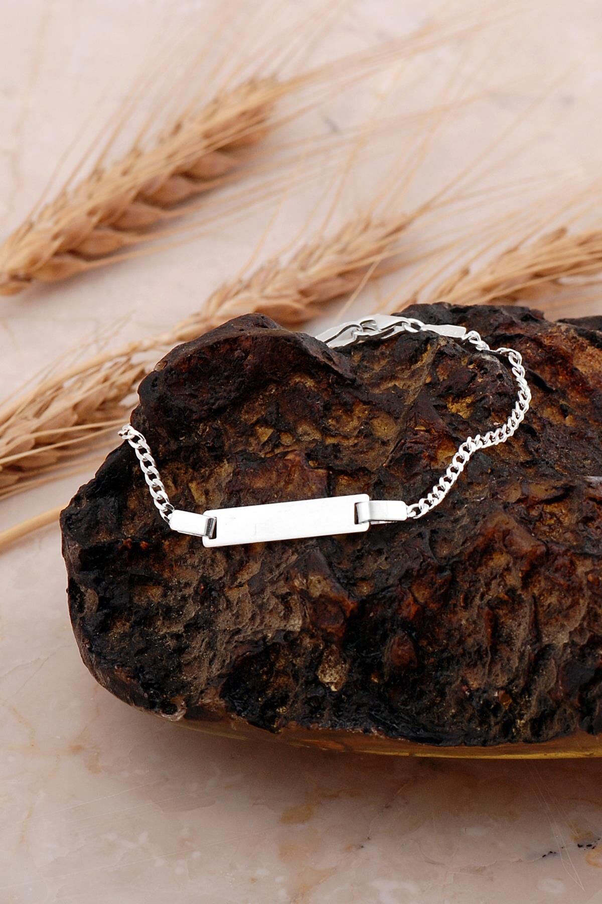 Gurmet İsimli Künye Gümüş Çocuk Bileklik 4748