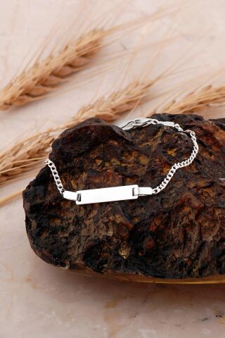 Gurmet İsimli Künye Gümüş Çocuk Bileklik 4748